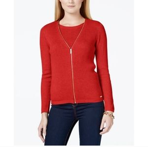 HI FALL!!! ❤️Calvin KleinSportswear Women's Ribbed Zipper-Front Cardigan Sweater